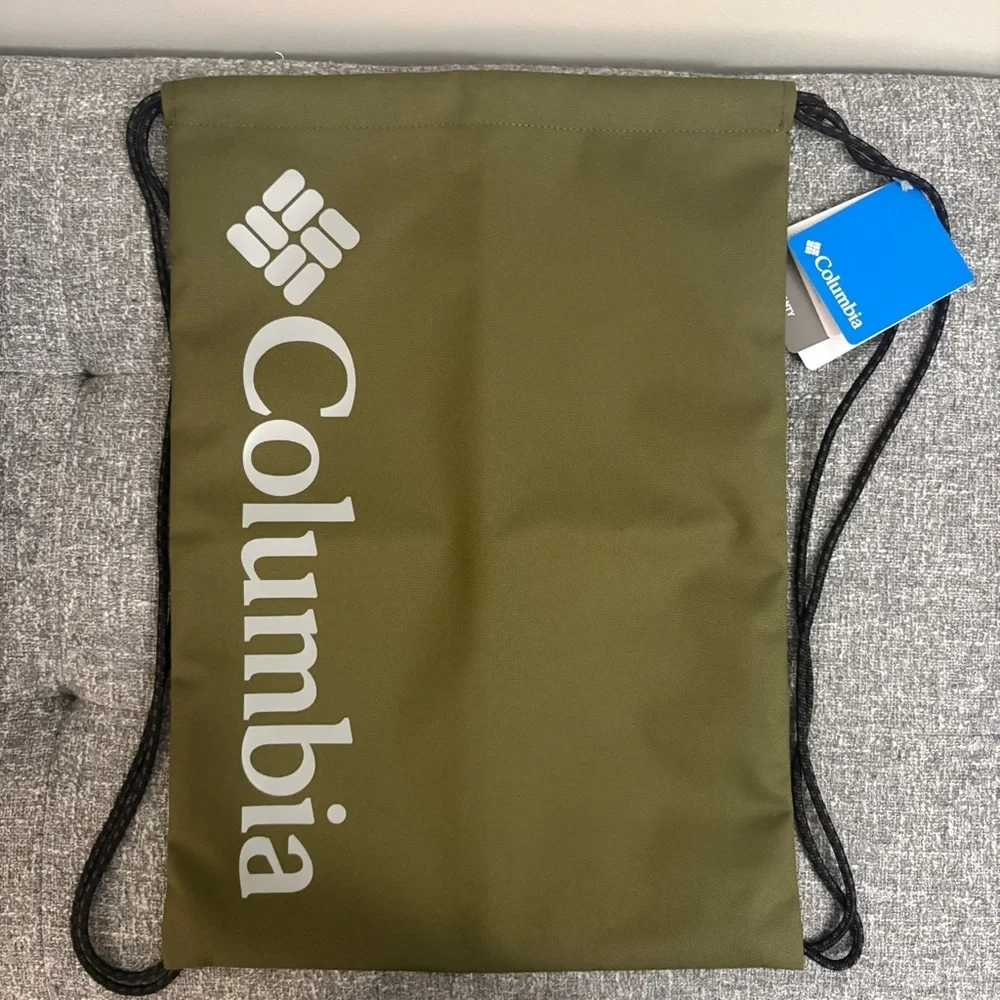 Columbia Olive Drawstring Backpack